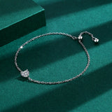 Heart Shape Bracelet Love Sterling Silver Diamond Engagement Wedding