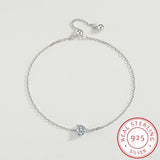 Heart Shape Bracelet Love Sterling Silver Diamond Engagement Wedding