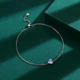 Heart Shape Bracelet Love Sterling Silver Diamond Engagement Wedding