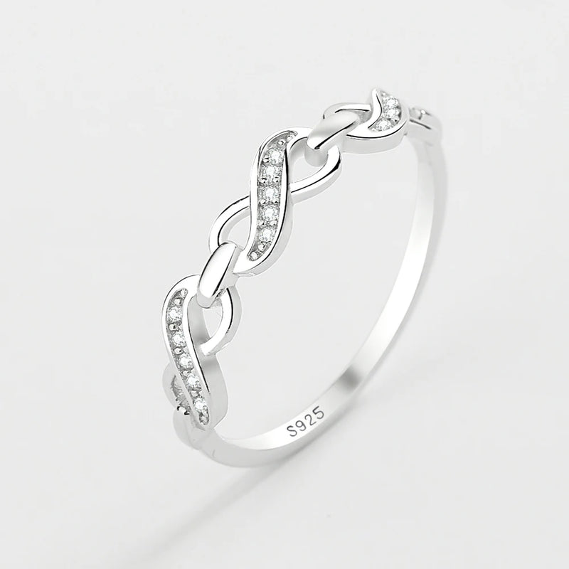 Irregular CZ Ring S925 Sterling Silver Women's Jewelry