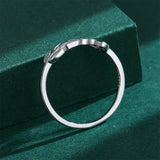 S925 Silver Diamond Crystal Leaves Rings Women Bride Jewelry