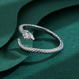Snake Head Shape Couples Rings Emerald Diamond Original Sterling Silver