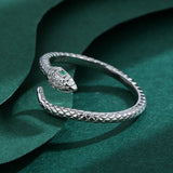 Snake Head Shape Couples Rings Emerald Diamond Original Sterling Silver