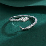 Snake Head Shape Couples Rings Emerald Diamond Original Sterling Silver