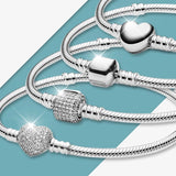 Sterling Silver Plated Snake Chain Bracelet Women Gift Silver Jewelry