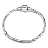 Sterling Silver Plated Snake Chain Bracelet Women Gift Silver Jewelry