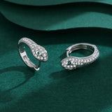 Diamond Snake Head Shape Earring Animal Emerald Sterling Silver Gift