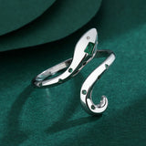 Emerald Snake Head Couples Ring Sterling Silver Wedding Jewelry