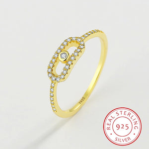 Sterling Silver Diamond Bead Ring - Gift for Girlfriend