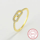 Sterling Silver Diamond Bead Ring - Gift for Girlfriend