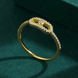 Sterling Silver Diamond Bead Ring - Gift for Girlfriend