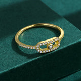 Sterling Silver Diamond Bead Ring - Gift for Girlfriend