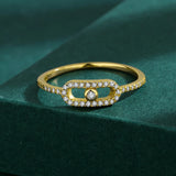 Sterling Silver Diamond Bead Ring - Gift for Girlfriend