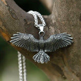 Men's 316L Stainless-Steel Angel Skull Pendant Necklace for Teens