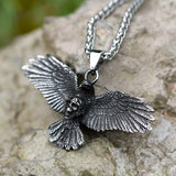 Men's 316L Stainless-Steel Angel Skull Pendant Necklace for Teens