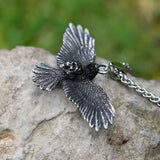 Men's 316L Stainless-Steel Angel Skull Pendant Necklace for Teens