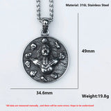 Men's 316L Stainless-Steel Skull Pendant Necklace Punk Biker Jewelry