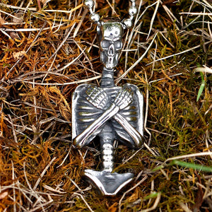 Men's Stainless Steel Skull Head Pendant Necklace Vintage Jewelry