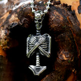 Men's Stainless Steel Skull Head Pendant Necklace Vintage Jewelry