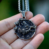 Men's Stainless-Steel Boar Necklace Animal Jewelry