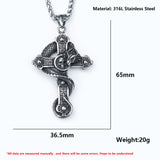 Men's Horned Demon Dragon Skull Pendant Necklace Punk Biker Jewelry