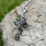Men's Horned Demon Dragon Skull Pendant Necklace Punk Biker Jewelry