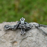 Men's Horned Demon Dragon Skull Pendant Necklace Punk Biker Jewelry