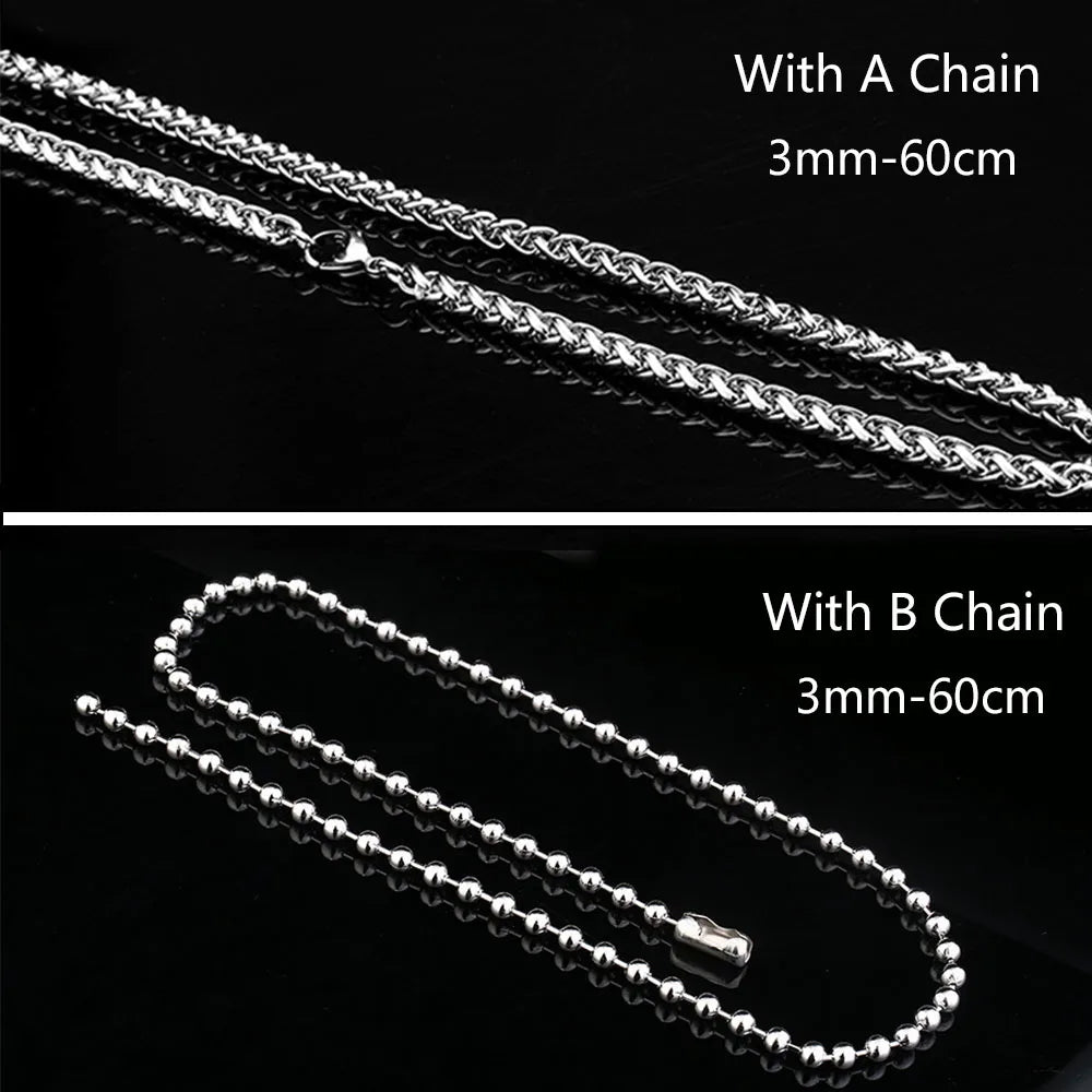 Men's Stainless-Steel Pentagram Cross Pendant Necklace