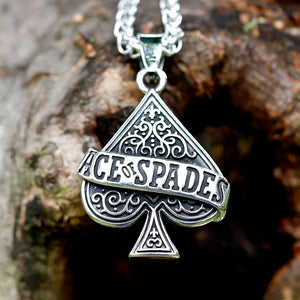 Men's 316L Stainless-Steel Poker A Letter Pendant Necklace Punk Jewelry Gift