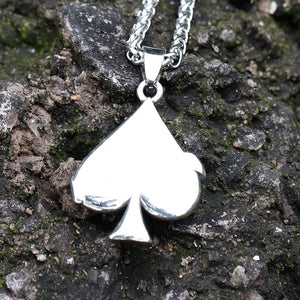 Men's 316L Stainless-Steel Poker A Letter Pendant Necklace Punk Jewelry Gift