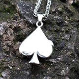 Men's 316L Stainless-Steel Poker A Letter Pendant Necklace Punk Jewelry Gift