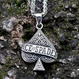 Men's 316L Stainless-Steel Poker A Letter Pendant Necklace Punk Jewelry Gift