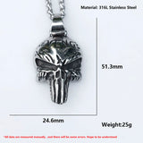 Men's Stainless-Steel Punisher Skeleton Mask Pendant Necklace