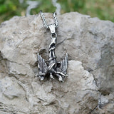 316L Stainless-Steel Satan's Fallen Angel Lucifer Pendant Necklace