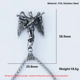 316L Stainless-Steel Satan's Fallen Angel Lucifer Pendant Necklace
