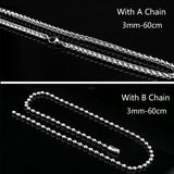 Men's Stainless-Steel Skull Wrap Bullet Cross Pendant Necklace