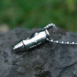 Men's Stainless-Steel Skull Wrap Bullet Cross Pendant Necklace