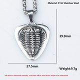 Men's Stainless-Steel Snake Pattern Pendant Necklace Punk Jewelry