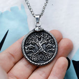 Men's Stainless-Steel Tree of Life VIKING Pendant Necklace