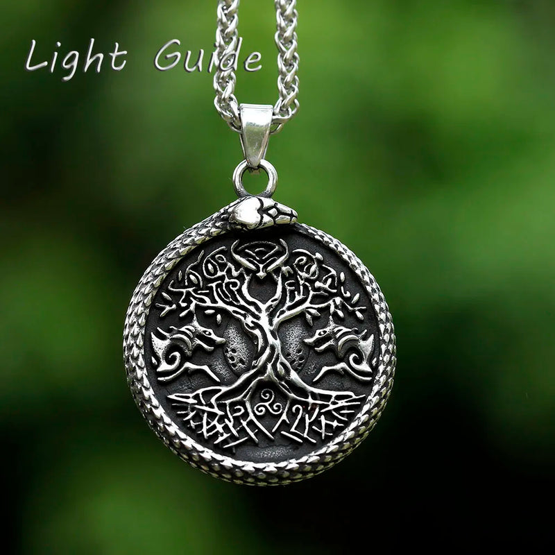 Men's Stainless-Steel Tree of Life VIKING Pendant Necklace
