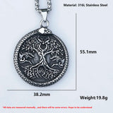 Men's Stainless-Steel Tree of Life VIKING Pendant Necklace