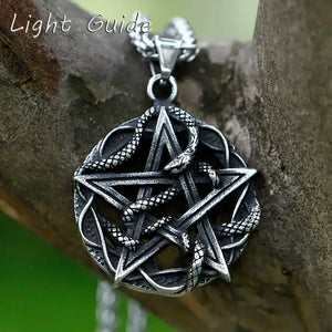 Men's Stainless-Steel Snake Pendant Necklace Animal Punk Jewelry