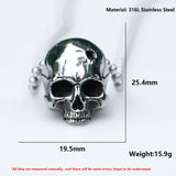 Men's Stainless-Steel Skull Biker Pendant Necklace