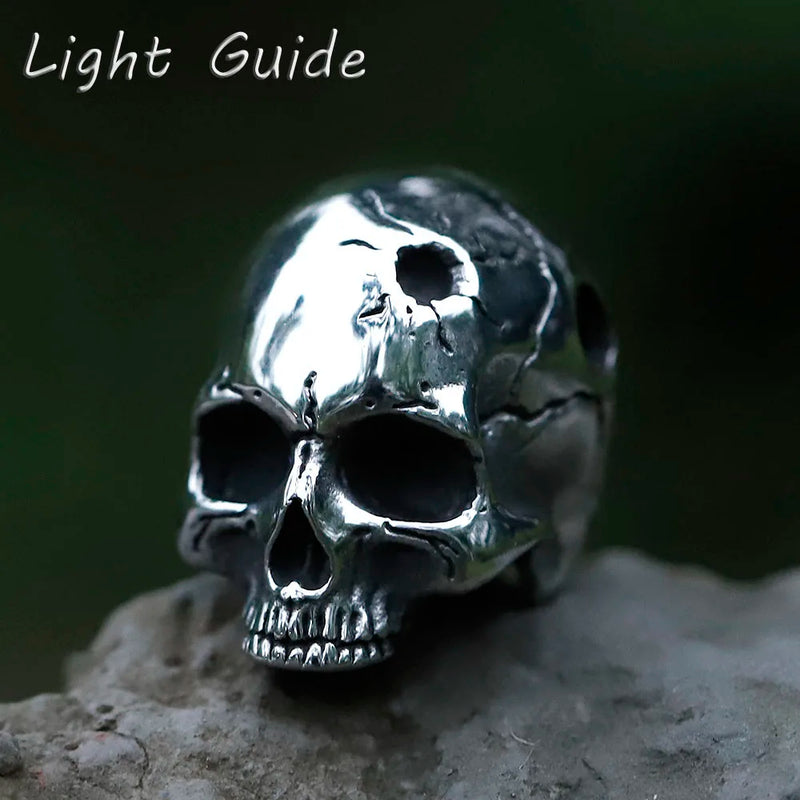 Men's Stainless-Steel Skull Biker Pendant Necklace