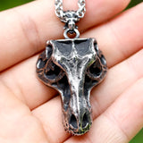 316L Stainless Steel Skull Pendant Necklace Men's Rope Jewelry