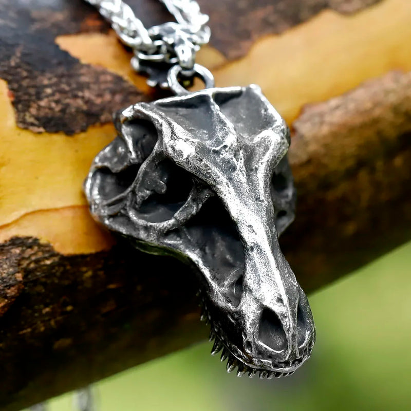 316L Stainless Steel Skull Pendant Necklace Men's Rope Jewelry