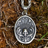 Men's Stainless Steel Skull Pendant Chain Necklace Retro Shield Design