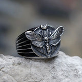 Men's Stainless Steel Butterfly Moth Ring