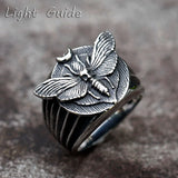 Men's Stainless Steel Butterfly Moth Ring