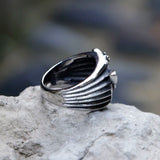 Men's Stainless Steel Butterfly Moth Ring